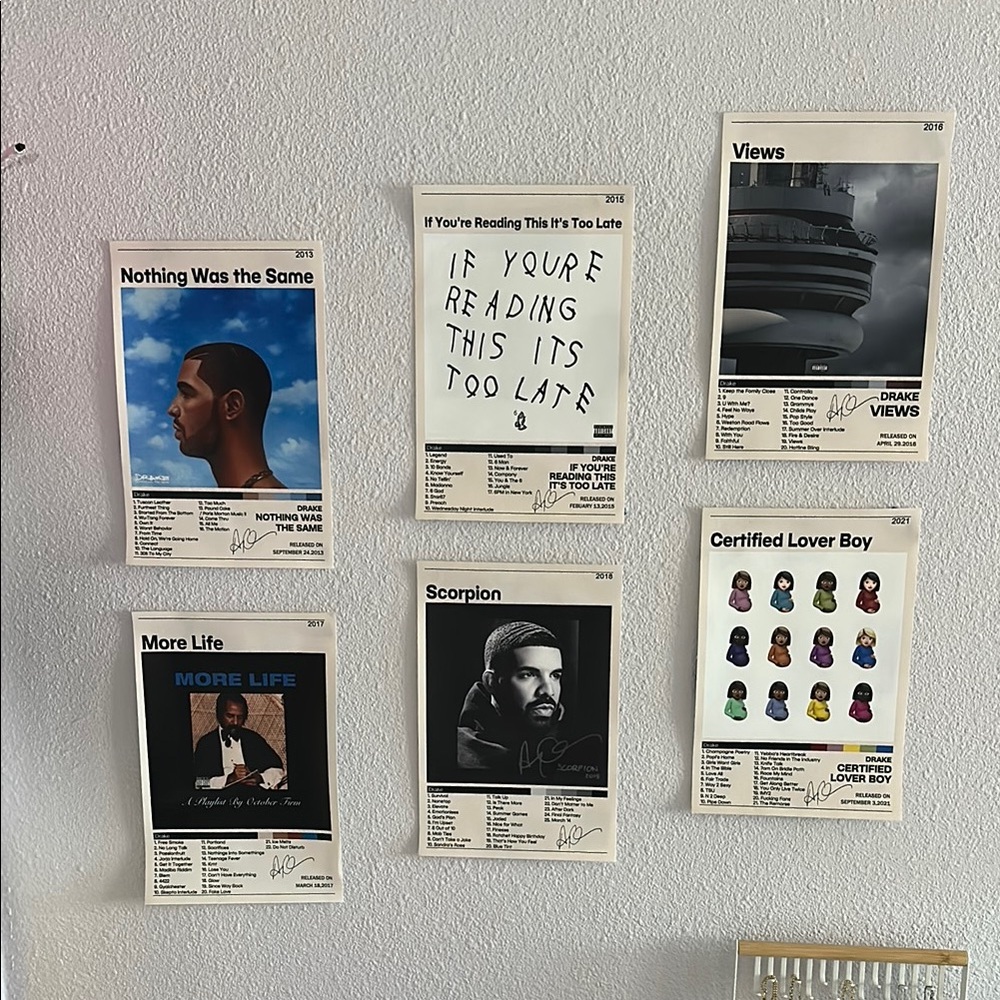 Drake Album Cover Art Set - Black and White